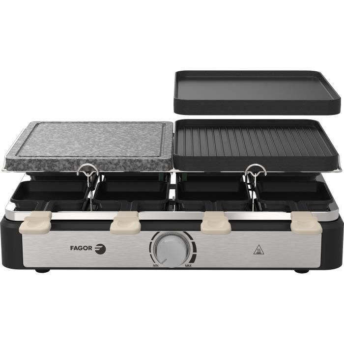 Fagor FGRG8 Raclette y Grill para 8 personas con Piedra, 1400W, Termostato Regulable 2 Fagor FGRG8 Raclette y Grill para 8 personas con Piedra, 1400W, Termostato Regulable 2