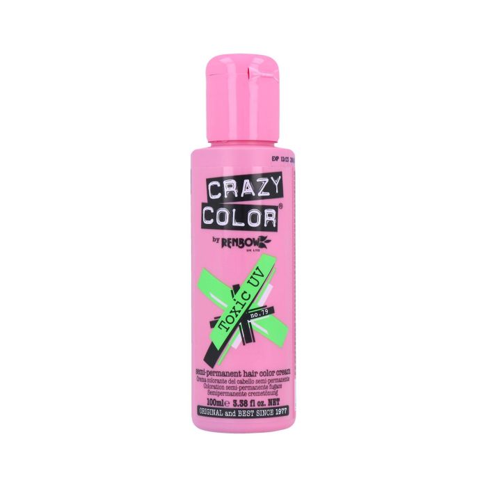 Crazy Color 79 Toxic Uv 100 ml - Verde, tonalidad visible en luz natural y negra