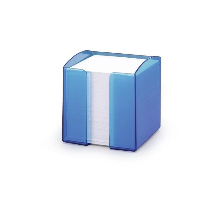 Durable Zettelkasten TREND Plaza Translúcido Azul 9.3cm con 800 Hojas – Organizador de Notas Escritorio 105x100x100mm