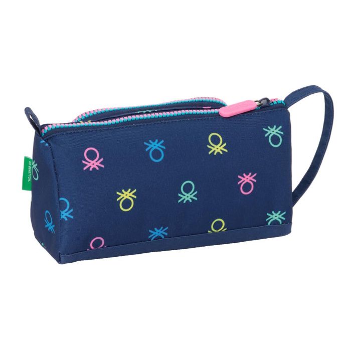 Estuche Escolar con Accesorios Benetton Cool Azul marino 20 x 11 x 8.5 cm (32 Piezas) 1