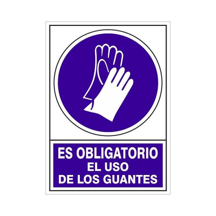 DUVER 604 Señal Plástico "Es Obligatorio El Uso De Los Guantes" 345X245 DUVER 604 Señal Plástico "Es Obligatorio El Uso De Los Guantes" 345X245