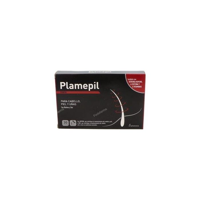 Plamepil Forte Cabello Piel y Uñas, con Zinc y Biotina, Complemento Alimenticio 30 Cápsulas