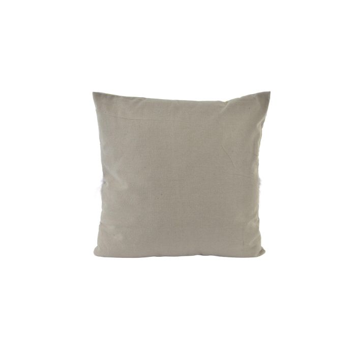 DKD Home Decor Cojín Chic Gris Dorado 15x45x45 cm con Plumas, 100% Poliéster, Cierre Cremallera Oculta (4 Unidades) 2