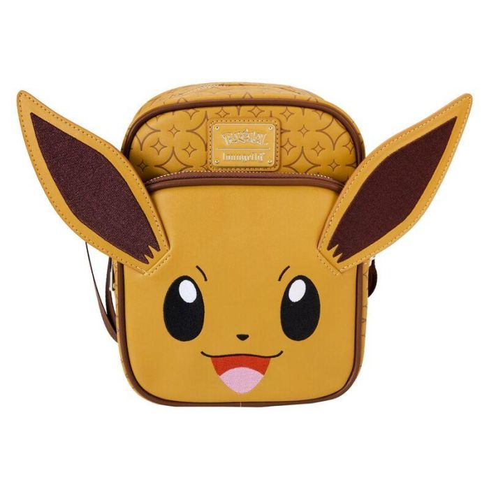 Loungefly Bolso Bandolera Eevee Pokemon Piel Vegana con Correa Ajustable 15,8x20,9x5,7cm