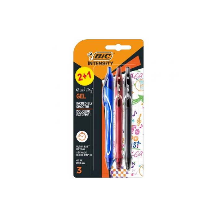 Bolígrafo de Tinta de Gel Retráctil Bic Gelocity Quick Dry 972035/ 3 unidades/ Surtidos Bolígrafo de Tinta de Gel Retráctil Bic Gelocity Quick Dry 972035/ 3 unidades/ Surtidos