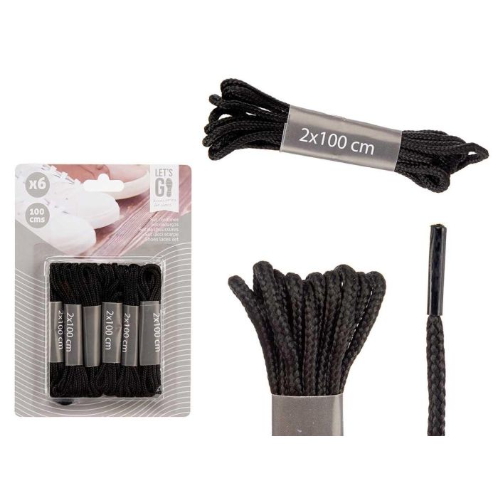 6 Cordones Negro 100 cm Arte Regal - Tela, 1.5x20x14 cm (48 Unidades) 6 Cordones Negro 100 cm Arte Regal - Tela, 1.5x20x14 cm (48 Unidades)