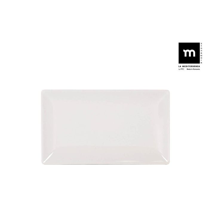 La Mediterranea Fuente Rectangular Ivory Brillo 25x15 cm (18 Unidades)