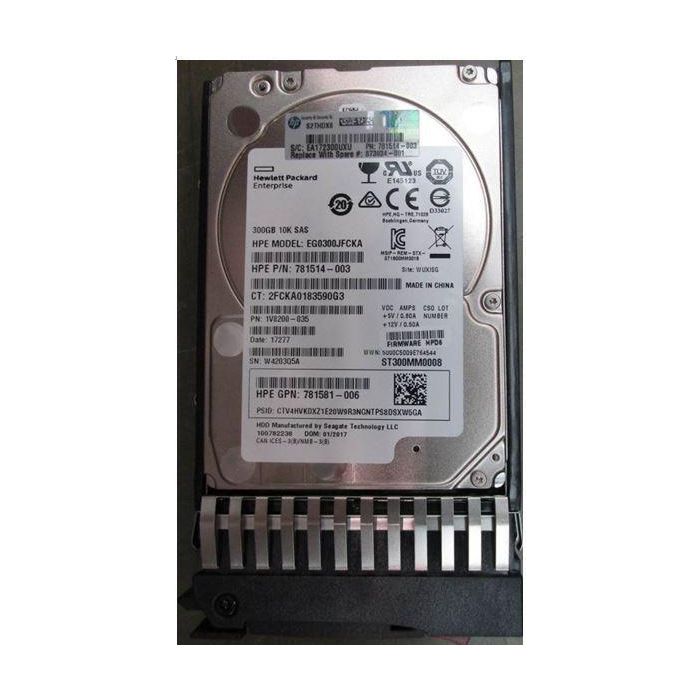 Hewlett Packard Enterprise HDD 300GB 12G 10K SFF SAS ST Disco Duro para Servidor