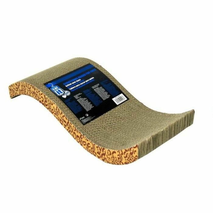 Catit Poste Rascador para Gatos de Cartón Ondulado con Hierba Gatera y Diseño Leopardo 53x22x11 cm