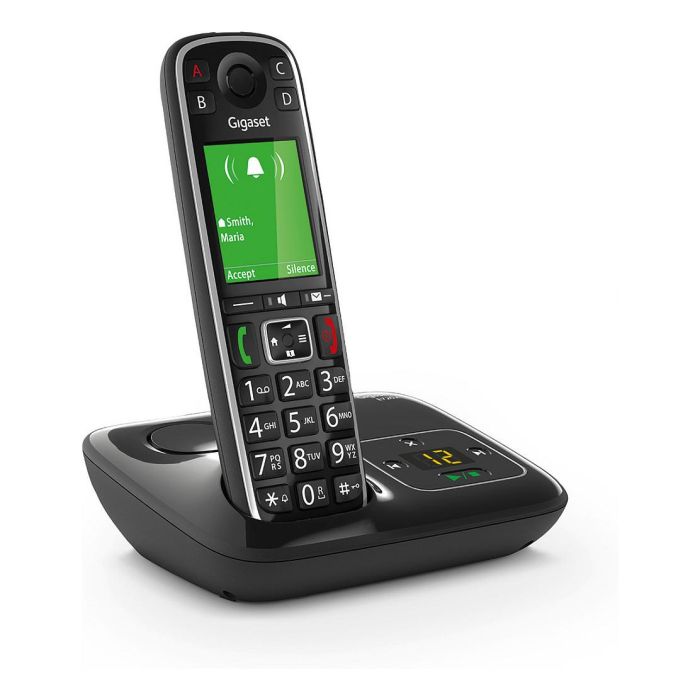 Gigaset E720A Teléfono Inalámbrico Negro DECT/Analógico con Contestador y Pantalla de 2.2" 1