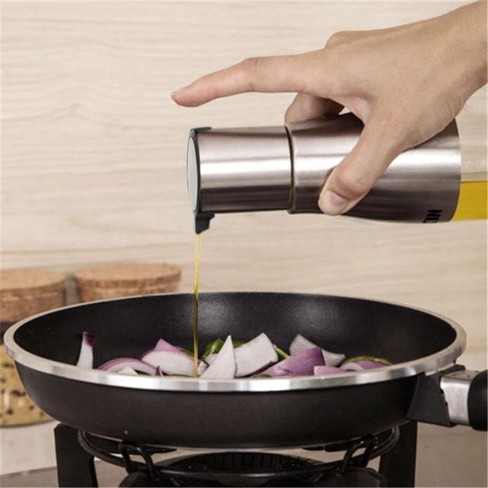 Quttin Set de 2 Aceiteras de Acero Inoxidable con Soporte - 18x9.5x23 cm, 320 ml (12 Unidades) 9