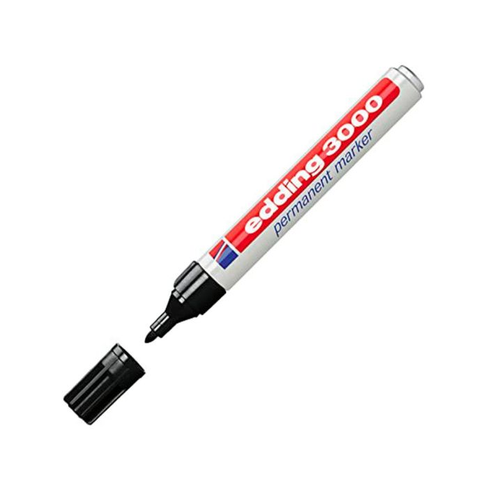 Rotulador Edding Marcador Permanente 3000 Negro N.1 Punta Redonda 1,5-3 mm Blister De 1 Unidad 2