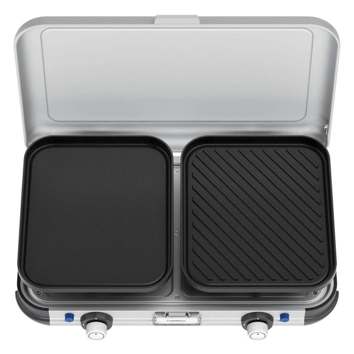 CAMPINGAZ Parrilla Portátil Grill & Go Caravan, Cocina de Camping 2 Zonas, 4000 W, Negro/Gris/Plata, 5.4 kg, con Funda