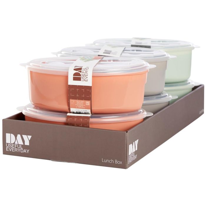 Day Fiambrera con Cubiertos y Aro Refrigerante, 1500 ml, Ideal para Llevar y Comer en Cualquier Lugar 3