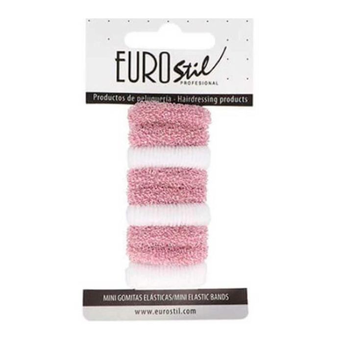 Eurostil Cabello coleteros mini-rosa blanco pack 9un