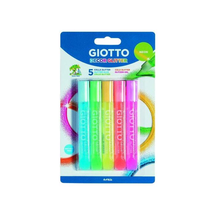 Cola Glitter Glue Giotto Lapiz Neon 5X10,5Ml/G (Set de 12)