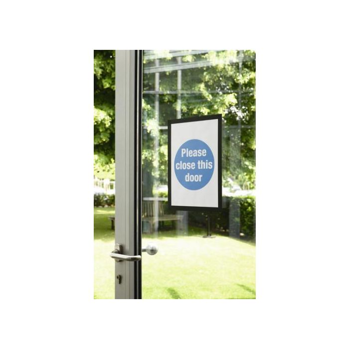 Durable Marco Informativo Magnetico Duraframe A4 Negro - Adhesivo para Superficies Lisas y Sólidas 4