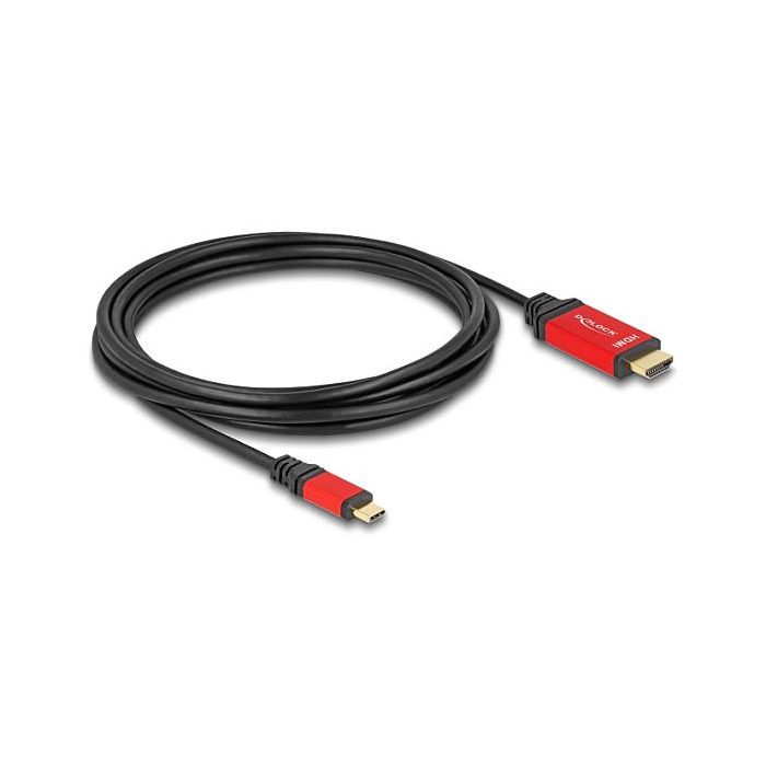 DeLOCK Cable USB Type-C a HDMI (DP Alt Mode) 8K 60 Hz HDR, 3 m, Rojo/Negro, Synaptics VMM7100, Plug & Play 1 DeLOCK Cable USB Type-C a HDMI (DP Alt Mode) 8K 60 Hz HDR, 3 m, Rojo/Negro, Synaptics VMM7100, Plug & Play 1
