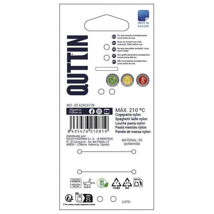 Quttin Prb Cogepasta Nylon Negra 29 cm x 5.5 cm 2