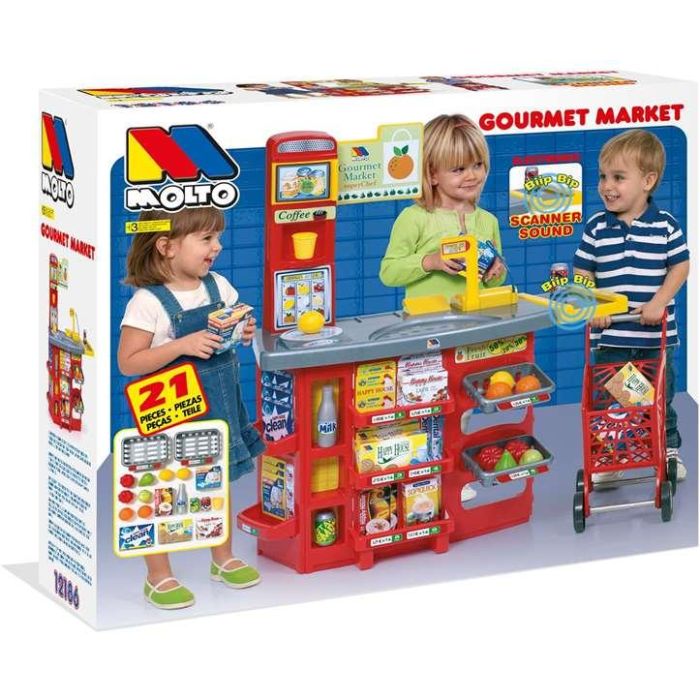 Molto Supermercado Infantil con 20 Accesorios, Carrito de la Compra y Scanner con Sonido - 103 cm de Altura para Niños +3 Años 7 Molto Supermercado Infantil con 20 Accesorios, Carrito de la Compra y Scanner con Sonido - 103 cm de Altura para Niños +3 Años 7