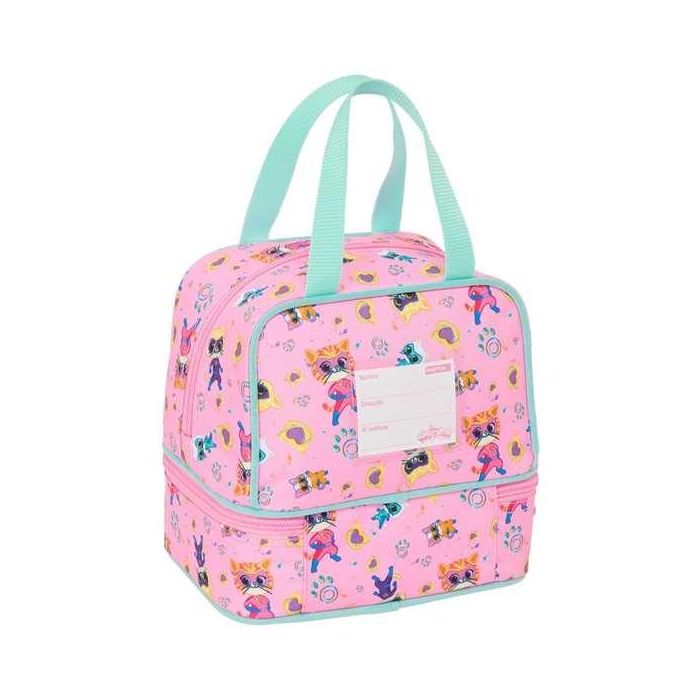 Portameriendas SuperKitties Rosa Turquesa 20 x 20 x 15 cm 1 Portameriendas SuperKitties Rosa Turquesa 20 x 20 x 15 cm 1