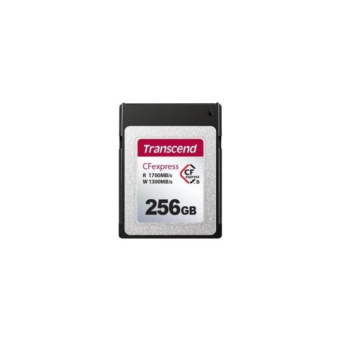 Transcend TS256GCFE820 Tarjeta de Memoria CFexpress 256GB, Velocidad Lectura 1700 MB/s, Escritura 1300 MB/s, Tipo NAND