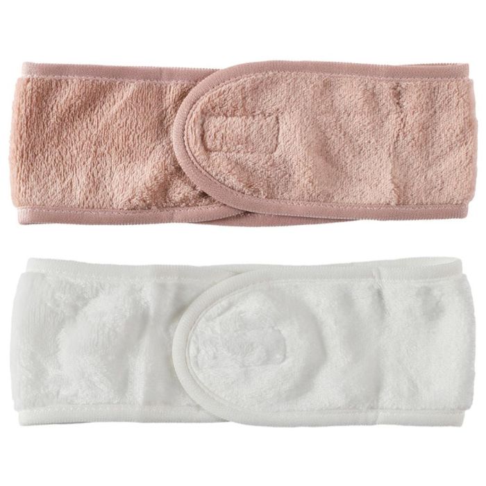 Cosmetic Club Banda De Maquillaje Para Maquillarse Y Eliminar Maquillaje Con Cierre De Velcro Colores Surtidos Rosa Palo Blanco 2