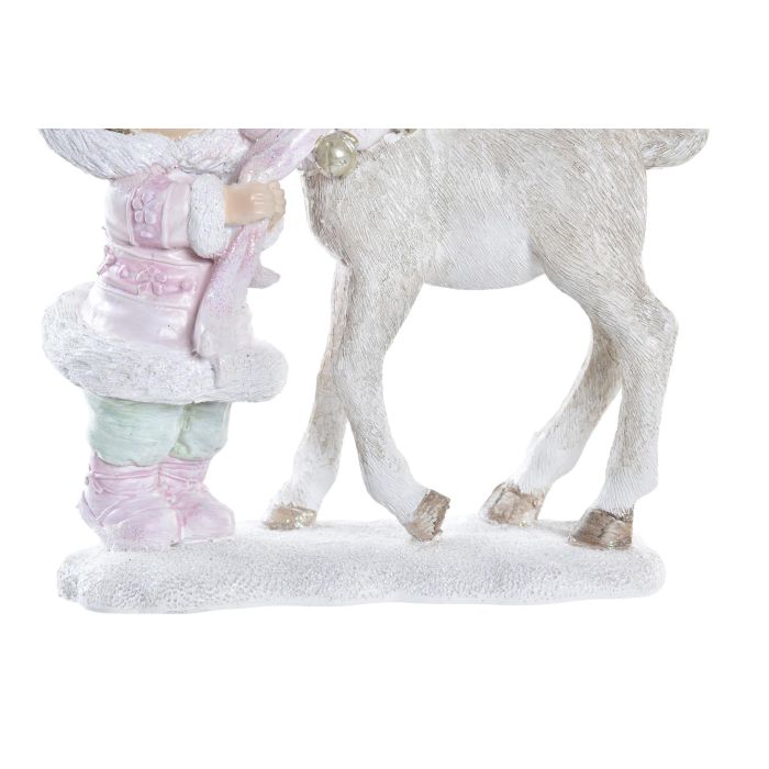 DKD Home Decor Figura Decoración Navideña Fantasía de Resina, Colores Rosa y Blanco, Medidas 13x12x6 cm 2 DKD Home Decor Figura Decoración Navideña Fantasía de Resina, Colores Rosa y Blanco, Medidas 13x12x6 cm 2