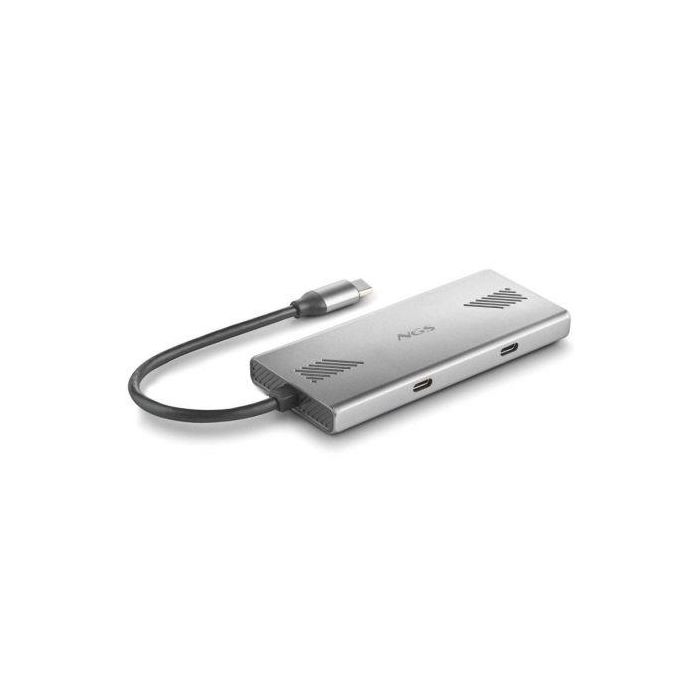 NGS WonderDuo-C Hub USB Tipo-C, 2xUSB-A, 2xUSB-C, Gris, 5 Gbps