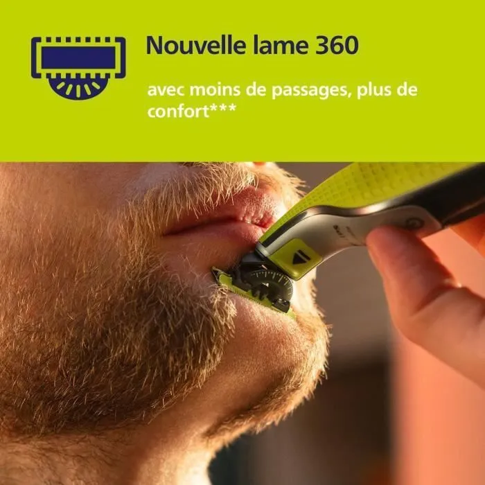 Philips QP440/50 Cabezal de Afeitar One Blade, Pack de 4 Hojas de Repuesto 360 3