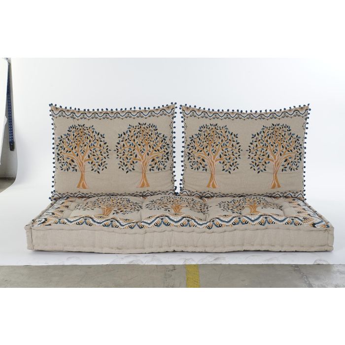 DKD Home Decor Sillon Colección Rodev Set de 4 Algodón Desgastado Amarillo Beige 76x145 cm Altura Asiento 13cm 6 DKD Home Decor Sillon Colección Rodev Set de 4 Algodón Desgastado Amarillo Beige 76x145 cm Altura Asiento 13cm 6