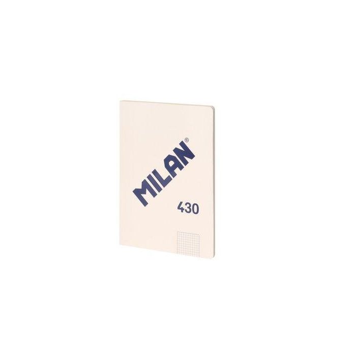 Milán Cuaderno A4 Cuadriculado Encolado Beige, 48 Hojas, 5x5mm, Microperforado, Tapa Flexible, Colección 430