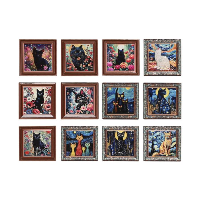 Posavasos Shabby DKD Home Decor Negro Multicolor 11 x 0.5 x 11 cm (72 Unidades) 0 Posavasos Shabby DKD Home Decor Negro Multicolor 11 x 0.5 x 11 cm (72 Unidades) 0