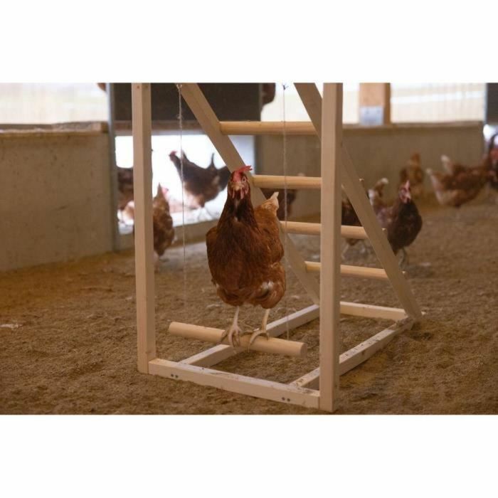 Kerbl KER4018653390924 Torre Trepadora para Gallinas con Columpio y Escalera Robusta 85 x 55 x 76 cm 3