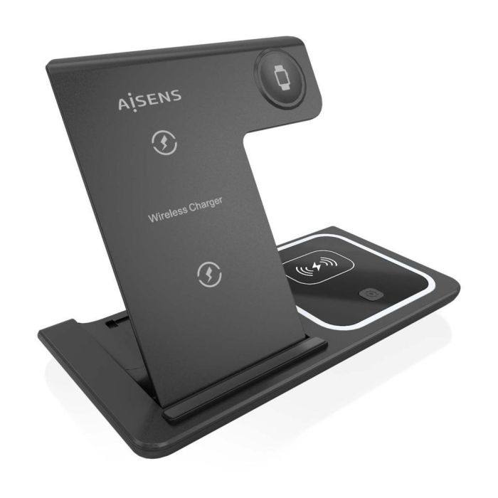 Aisens Cargador Inalambrico Usb-C 3 En 1 De 15 W Movil, Apple Wacht, Auriculares Conm Estuche De Carga, Negro Aisens Cargador Inalambrico Usb-C 3 En 1 De 15 W Movil, Apple Wacht, Auriculares Conm Estuche De Carga, Negro