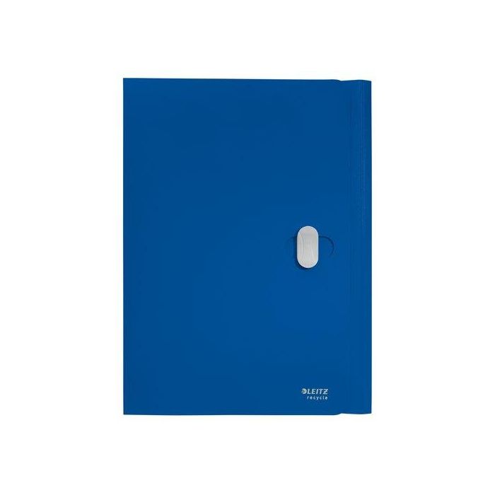 Leitz 46220035 Carpeta de Polipropileno Reciclable 3 Solapas con Cierre Broche Giratorio A4 Azul