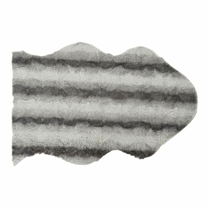 DKD Home Decor Alfombra Colonial Animal Print Textil Gris Claro Blanco de Poliéster 560 gsm 90x60 cm