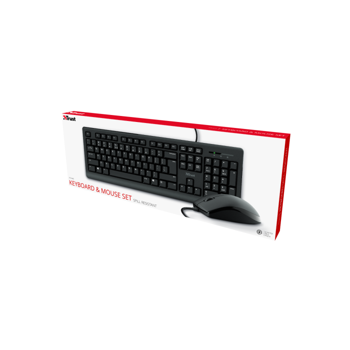 Trust Primo Teclado USB QWERTY Español Negro Resistente a Derrames con Ratón Incluido - 23972 5