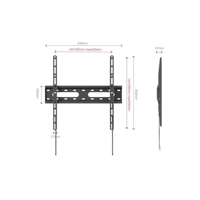 Soporte de Pared Fonestar FIX-044BA para TV de 32-70"/ hasta 45kg 3 Soporte de Pared Fonestar FIX-044BA para TV de 32-70"/ hasta 45kg 3