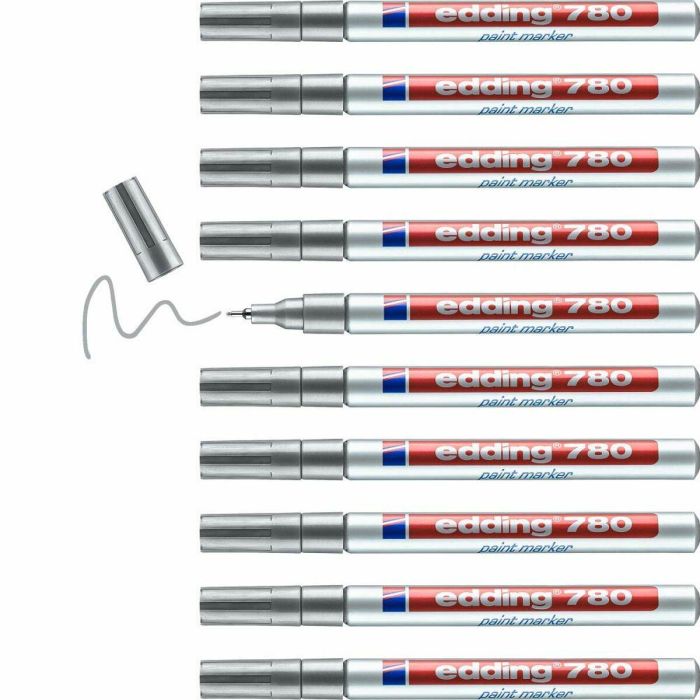Rotulador permanente Edding 780 Plateado (10 Unidades) 2 Rotulador permanente Edding 780 Plateado (10 Unidades) 2