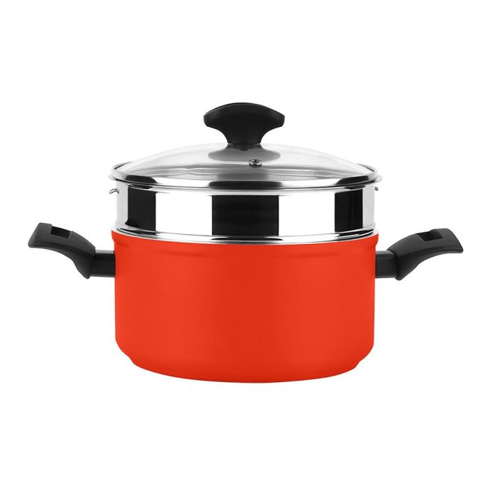 Fagor Olla Maxima Roja Aluminio 3004 Ø20x10 cm, Antiadherente Xylan Plus, Apta Inducción, Incluye Tapa y Steamer 3 Fagor Olla Maxima Roja Aluminio 3004 Ø20x10 cm, Antiadherente Xylan Plus, Apta Inducción, Incluye Tapa y Steamer 3