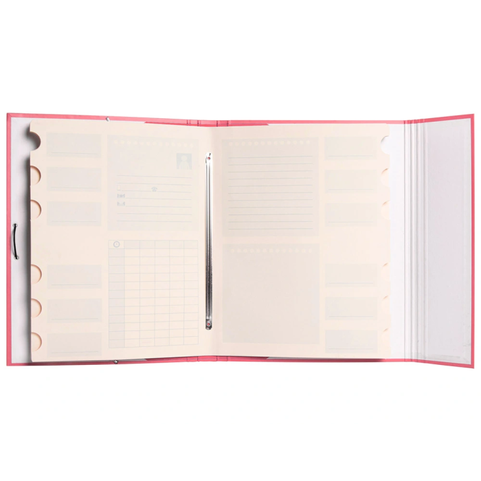 Antartik Carpeta Clasificadora A4 12 Departamentos con Goma Cierre, Cartón Forrado, Color Coral 5