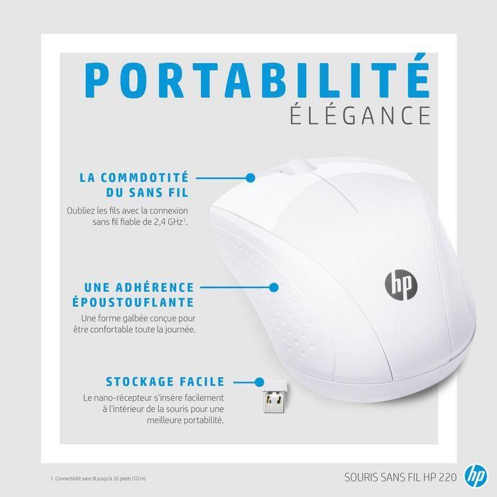 HP Ratón Inalámbrico 220 (Blanco Nieve) 6