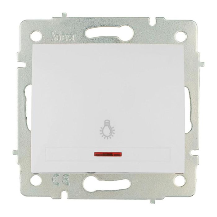 Solera Pulsador de luz luminoso Europa 10A 250V Blanco 83x81mm ERP04ILQC 0 Solera Pulsador de luz luminoso Europa 10A 250V Blanco 83x81mm ERP04ILQC 0