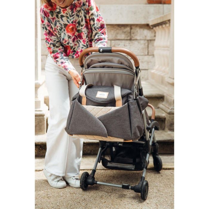 Beaba BEA1728518924983 Bolso Cambiador Sydney Gris Jaspeado Oscuro 4