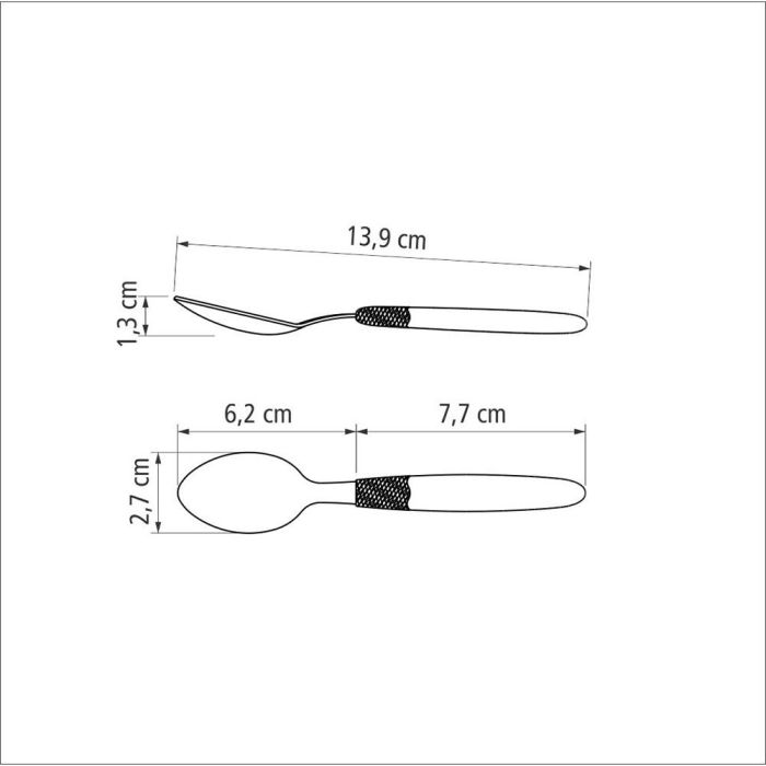 Juego de cucharas para té 3 piezas ipanema azul 13,9cm tramontina 4