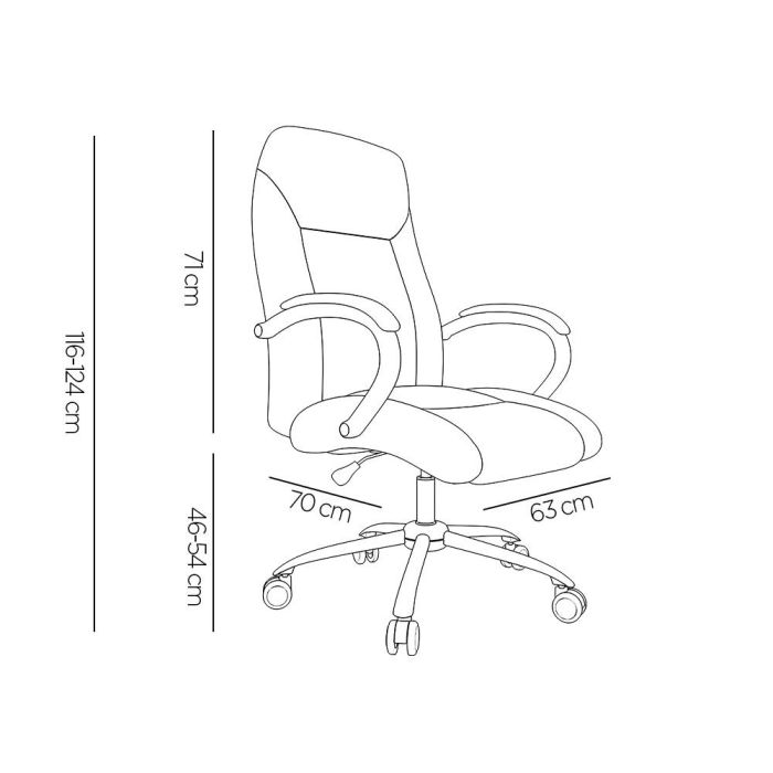 Silla Q-Connect Direccion Vero Na Simil Piel Base Metalica Alt Max 1210 Anc 650 Prof 730 mm Ruedas Premium Color Marron 1