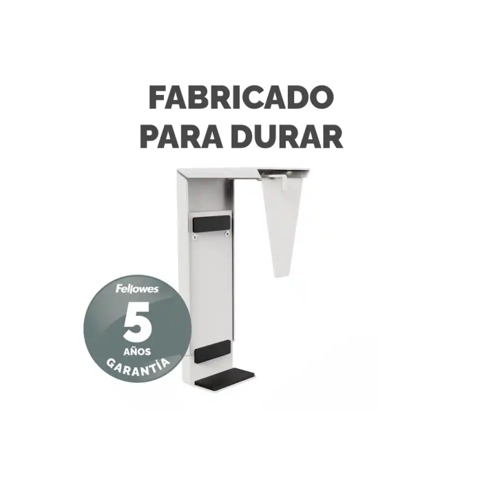 Fellowes - Soporte para CPU o Thin Client debajo del escritorio, regulable (anchura 20-95 mm), diseño abierto, soporta 15 kg, color blanco 5