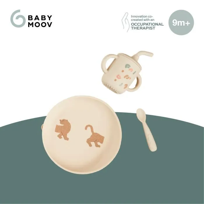 Babymoov - Set de comida para bebé como un adulto - A partir de los 9 meses - Desarrollado con terapeuta ocupacional - Silicona - Little Roar 5 Babymoov - Set de comida para bebé como un adulto - A partir de los 9 meses - Desarrollado con terapeuta ocupacional - Silicona - Little Roar 5