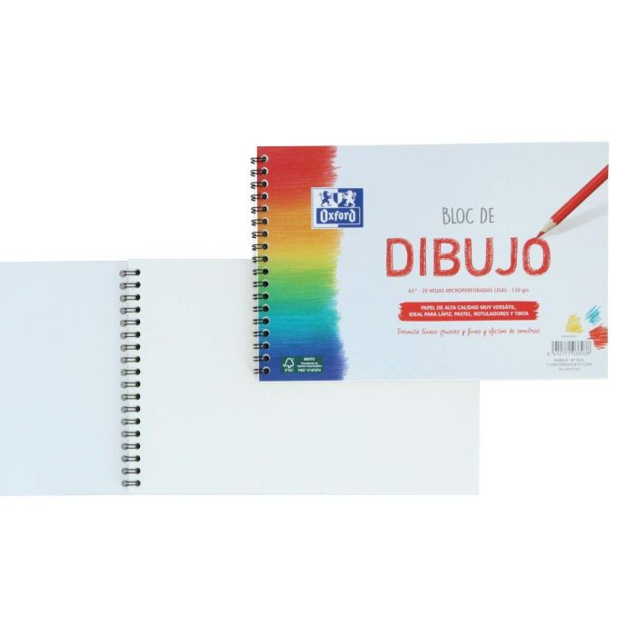 Bloc de dibujo Oxford Blanco A5+ 20 Hojas (5 Unidades) 1